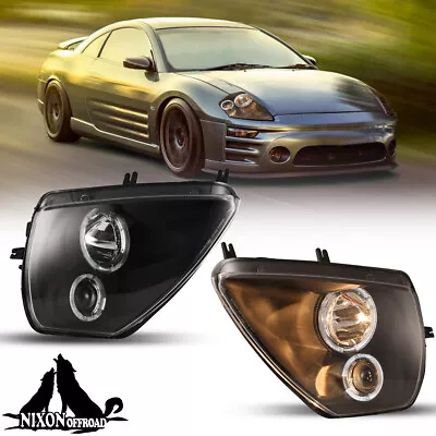 Pair For 2000-2005 Mitsubishi Eclipse Headlights LED Halo Projector Headlamps  • $149.99