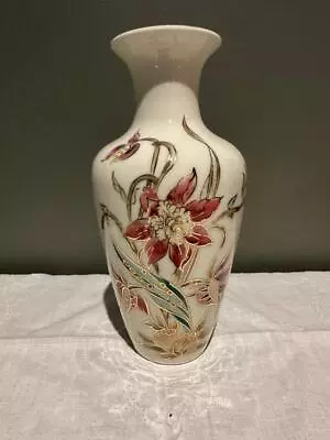 Vintage Zsolnay Pecs Vase - Hand Painted Floral With Gilt Accents - Vgc • $89