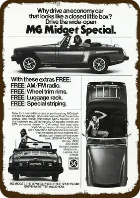 1976 MG MIDGET SPECIAL Convertible Car Vintge-Look DECORATIVE REPLICA METAL SIGN • $24.99
