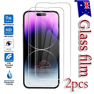 $4.99 • Buy 2x For IPhone 14 13 12 11 Pro XS Max XR 7 8 Plus Tempered Glass Screen Protector