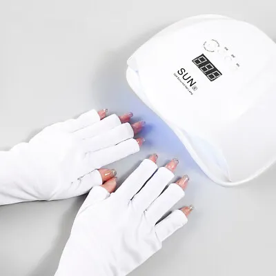 Nail Art UV Gel Protection Polish Tips Lamp Anti-Ultraviolet Open-Toed Gloves • $2.99