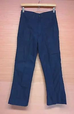 Vintage Vietnam Era US Navy Dark Blue Utility Trousers Pants Size 30R 28 X 30 • $21.99