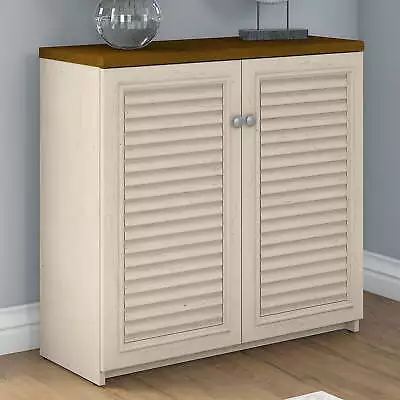 Small Storage Cabinet Kitchen Pantry Storage Cupboard With Doors Antique White • $201.21