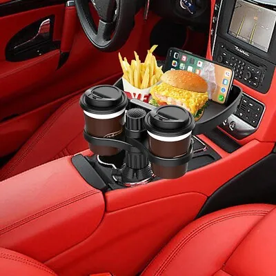 $35 • Buy Car Cup Holder Tray With Swivel Base 360 Degree Adjustable -  Car Accesssories