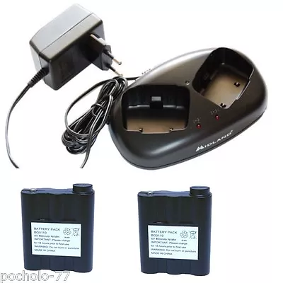 Charger 220V +2 Batteries For Midland GXT1000 GXT1050 GXT950 GXT900 GXT850 800 • $45.39