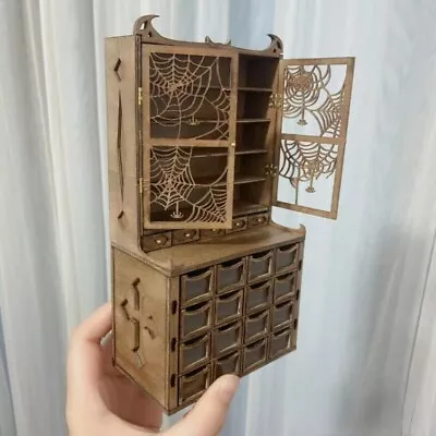 1:12 Scale Dollhouse Miniatures Unfinished Furniture Magic Spider Witch Cabinet • $35.99