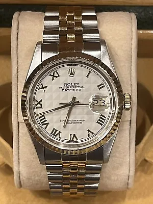 Rolex Datejust Two Tone 16233 W/ Rare Pyramid Dial • $5749