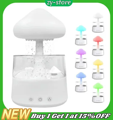 Rain Cloud Humidifier Rain Drop Sound Aromatherapy Oil Essential Night Light • £26.78