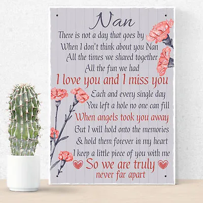 £6.99 • Buy Nan Memorial Gifts Grave Plaque Tribute Hanging Sign Mum Remembrance Gifts