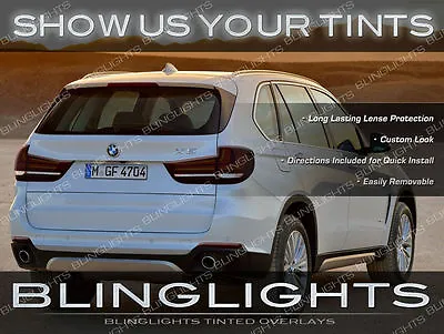 $53.77 • Buy 2014 2015 BMW X5 F15 Tinted Tail Lights Overlay Smoked Lamps Film Protection Kit
