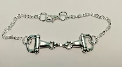 Equestrian Jewellery Snaffle Bit Bracelet Silver Plated Chain • £7.95