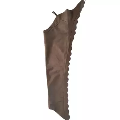 Tan Ultrasued Scalloped Western Show Chaps Ladies Medium Pre-Owned • $192.99