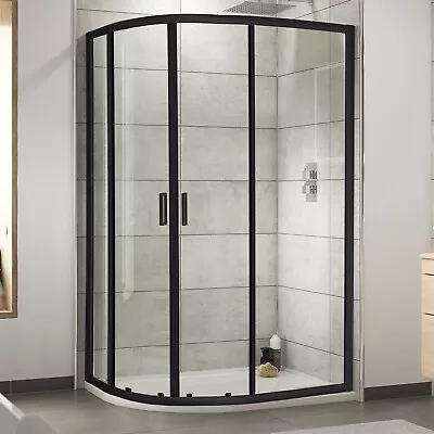 Nuie Rene Black Offset Quadrant Shower Enclosure 1000mm X 800mm - 6mm Glass • £266.95