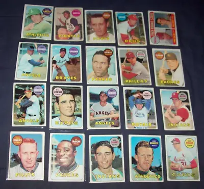 $3.95 • Buy Twenty (20) 1969 Topps Vintage  Baseball Cards Lot