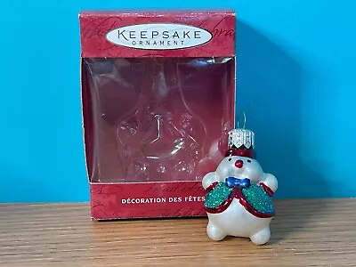 Hallmark Keepsake Blown Glass Ornament LI'L ROLY-POLY SNOWMAN  2000 2 Inch • $10