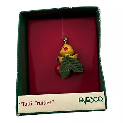 Small Wonders Tutti Fruities Yellow Bird On Holly Vintage Miniature Ornament • $7.64