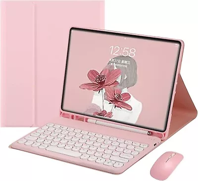 IPad 9th 8th 7th Generation Air 3rd Gen Pro 10.5 Keyboard Case With Mouse Cute C • £20