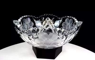 Brilliant Cut Crystal Daisy & Oleander Sawtooth Rim Antique 7  Bowl 1900-1920 • $42.47