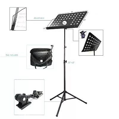 Kruzco Portable Music Stand For Sheet Holder - Black Comes With Storage Bag • $7.95