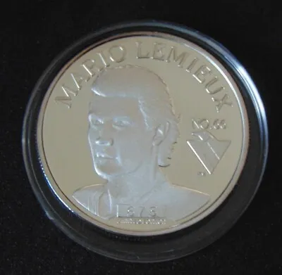 Mario Lemieux Pittsburgh Penguins Enviromint Round .999 Silver Retirement Coin • $125
