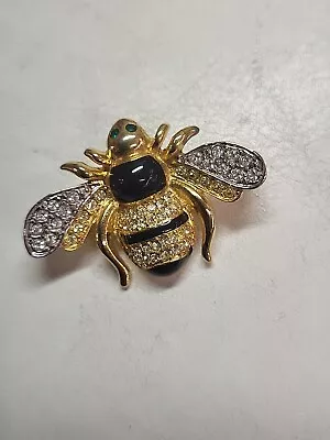 MFA Museum Fine Arts 1993 Rhinestone Enamel & Gold Tone Honey Bee Pin Brooch • $25