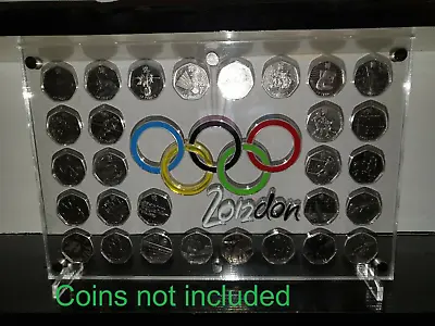 Olympic 50p Coin Stand Holder Display Acrylic No Coins Included • £25