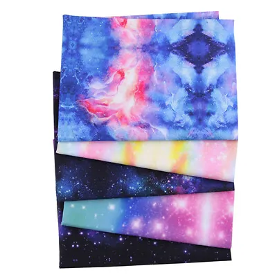 5x Cotton Craft Fabric Bundle Square Sheets Milky Way For DIY Sew Costume Trims • $10.94