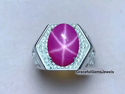 Pink Lindy Star Sapphire Ring Pink Star Sapphire Lindy Star Ring 925 Sterling • $56