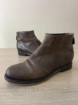 Moma Brown Leather  Ankle Boots Women’s Sz 39.5/9.5 • $30