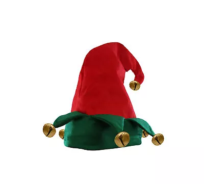 Unisex Adult Red Green Elf Hat With Giant Jingle Bells Holiday Costume Accessory • $13.55