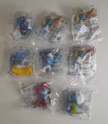 8x The Smurfs Happy Meal Mcdonalds Toys Figures New Sealed Bundle JobLot • £13.49