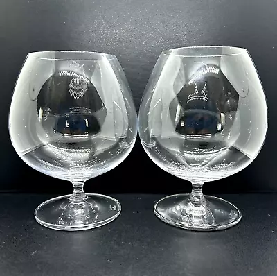 WATERFORD Marquis Vtg Large Brandy Glass Crystal Snifters Signed 6  -Set Of 2 • $41.99