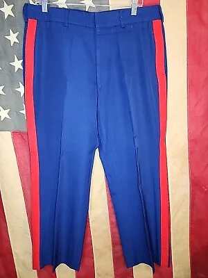 36x27 - Marine Corps USMC Dress Blues Trousers Pants With NCO Blood Stripe 9344 • $49