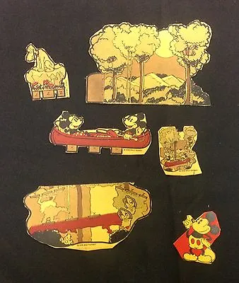 1930's Post Toasties Cereal Box Walt Disney Mickey Mouse  Lot Of 6 Cut Outs WDE • $44.50