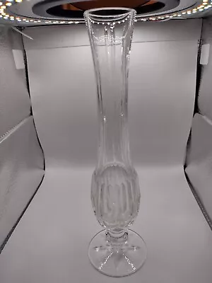 SIGNED Waterford Crystal Lismore Vintage Footed Bud Vase 9 1/4   • $25