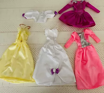 Barbie 11  Fashion Doll Party Dress Clothing Lot Vintage 90s Pink Yellow Wedding • $17.99