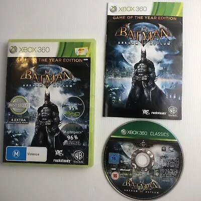 Batman Arkham Asylum Microsoft Xbox 360 Includes Manual  Free Post • $9.86