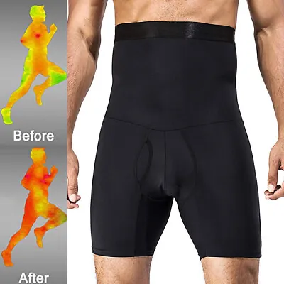 Men Compression High Waist Boxer Shorts Tummy Slimming Body Shaper Girdle Pants • $12.79