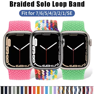$4.61 • Buy IWatch Band Strap Nylon Solo Loop For Apple Watch 7 6 5 4 3 SE Series Braided