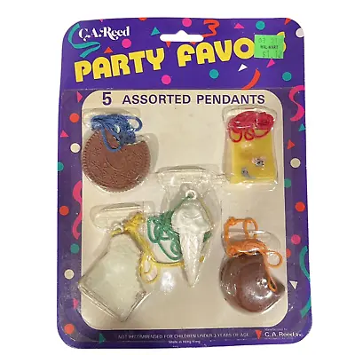 C.A. Reed Vtg Party Favors 5 Pendants Necklaces Ice Cream Cheese Cookie Bread • $9.31