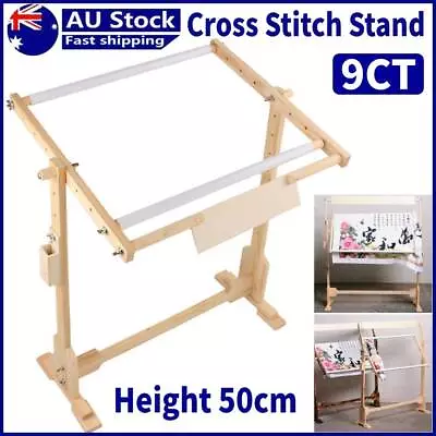 Stitch Needlework Stand Lap Table Wood Embroidery Hoop Frame Sewing Rack • $20.98