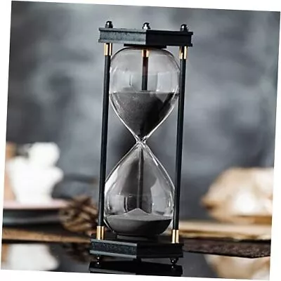Large Hourglass Timer 60 Minute Decorative Hexagon Frame Sandglass Black Sand • $41.10