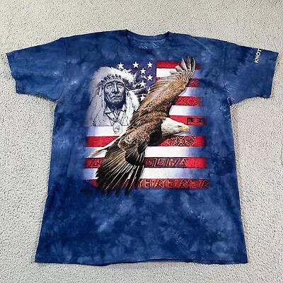 Museum Of The Cherokee Indian T-Shirt Indian Chief Eagle USA Flag Size XL • $17.88