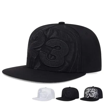 Baseball Cap Snapback Flat Men Peak Hip Hop Rap Classic Hat Lucky Number 23 Gift • £8.95