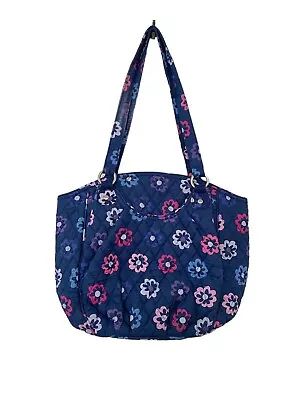 Vera Bradley Mandy Ellie Tote Bag Flowers Blue Purple Floral Quilted Artsy READ • $15.21