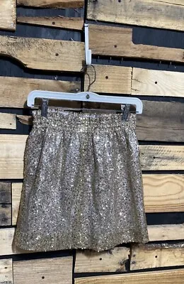 J Crew Womens Gold Metallic High Waist Mini Skirt Size 4 • $15
