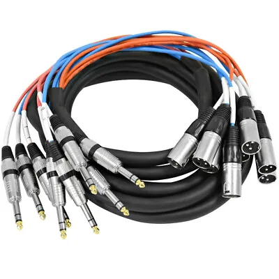 8 Channel 15' XLR Male To 1/4  TRS Audio SNAKE CABLE • $58.99