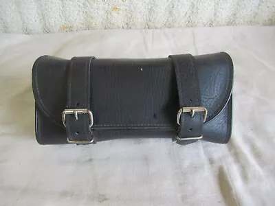 River Road Leather Motorcycle Handlebar Front Fork Bag Black Nice Condition • $32.99