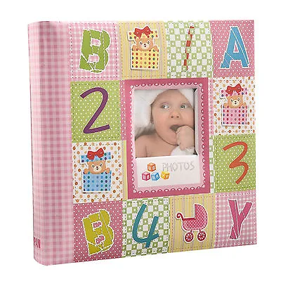 Pink Baby Alphabet/Number Photo Album Holds 200 Photos 4'' X 6 -Ideal Gift-CC200 • £13.49