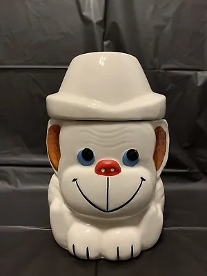 VINTAGE Mount Clemons MONKEY Cookie Jar With Cute Hat Lid- Great Condition • $22